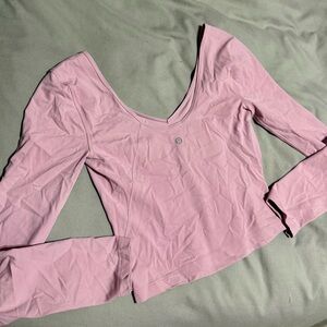 lululemon nulu pink peony vneck top Size 4 no tags